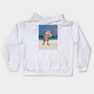 happy girl on a cuban beach Kids Hoodie